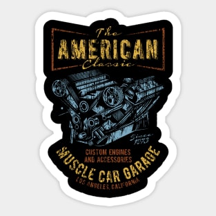 American Classic muscle car custom distressed Sticker